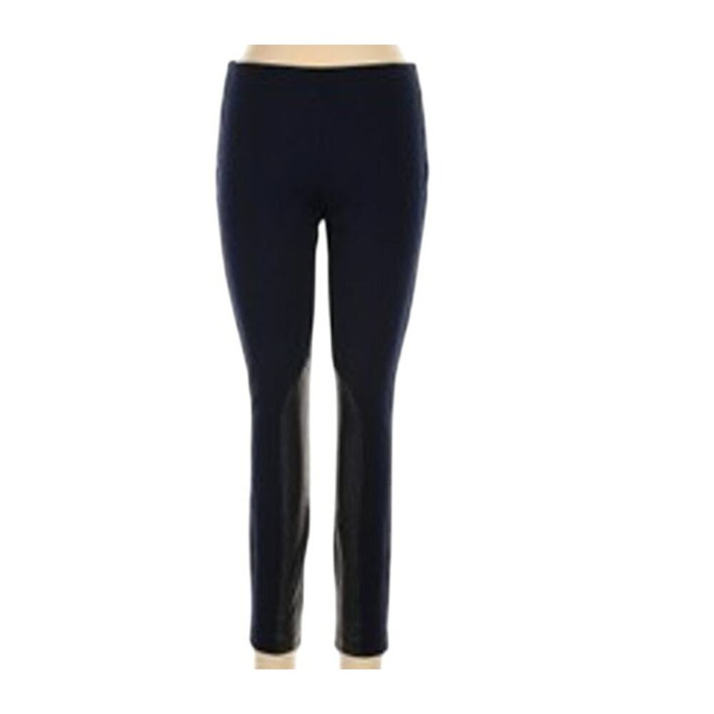 J Crew Womens NWOT Pants Size 8 Leather Trim Dark Navy Skinny Leg